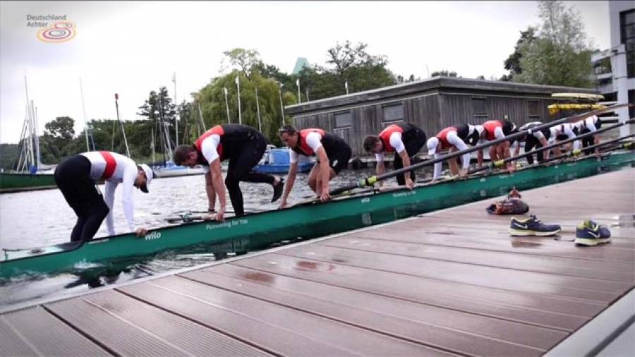 Deutschlandachter vor der WM - Trainingslager in Ratzeburg