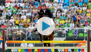 Die Vielseitigkeitsreiter nach der Silbermedaille und Michael Jung nach Gold